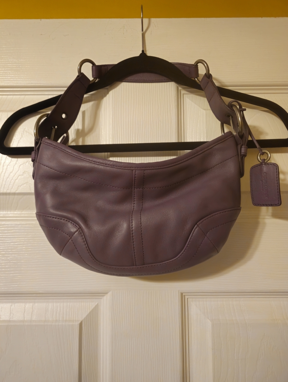 Casual Corner Leather Purple Zip Pocket Bag